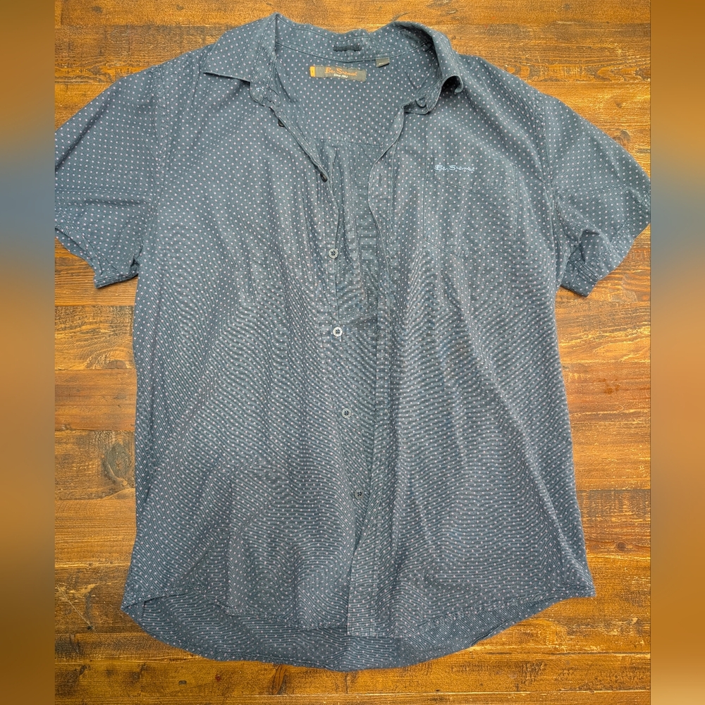 Ben Sherman Navy Blue w/pink and blue dots (L)